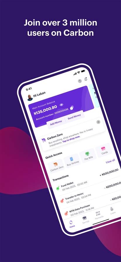 Carbon: Mobile Banking & Loans